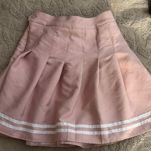 Pink Pleated Women's Skirt with  Shirts underneath